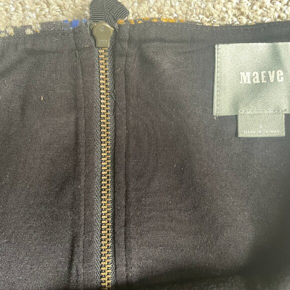 Anthropologie Maeve Blue Yellow Long Pencil Skirt, 6 Women's - Picture 4 of 9